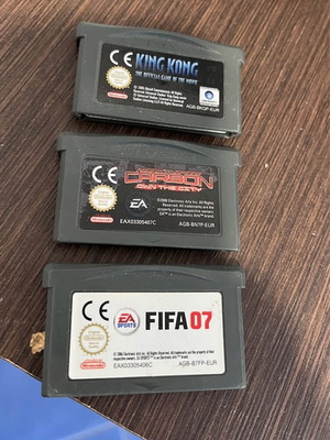 Κασέτες Game Boy Advance σαν καινούργιο, King Kong, FIFA 07, Need for Speed Carbon