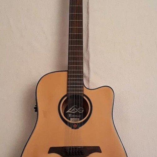 Lag Tramontane T66D12CE 12-String Dreadnought Cutaway Acoustic/Electric Guitar like new