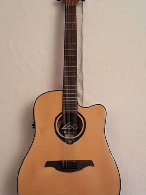 Lag Tramontane T66D12CE 12-String Dreadnought Cutaway Acoustic/Electric Guitar like new