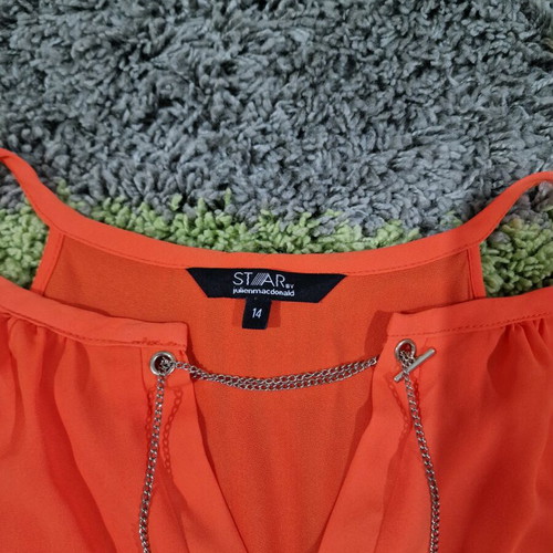 Star by Julien Macdonald orange top with chain detail like new, size M/L