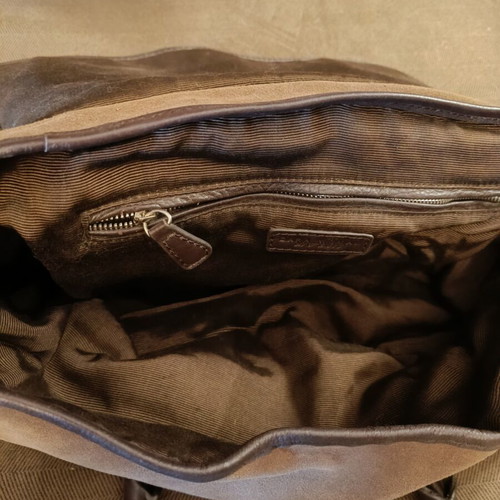 Zara leather handbag used, beige and brown