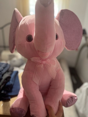 Plush large pink elephant like new