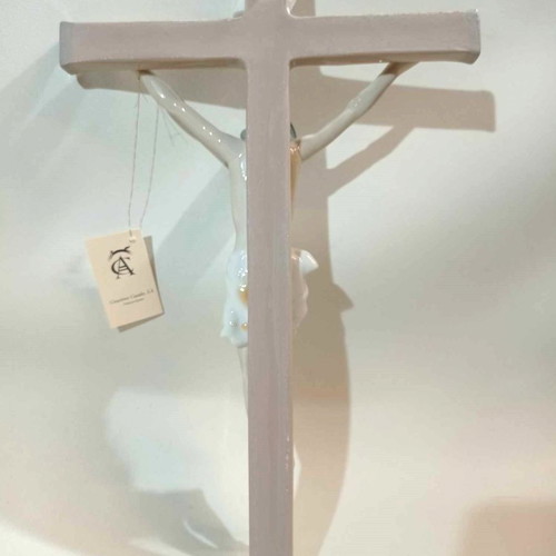 Handmade porcelain cross Casades Valencia Spain new with crucifix