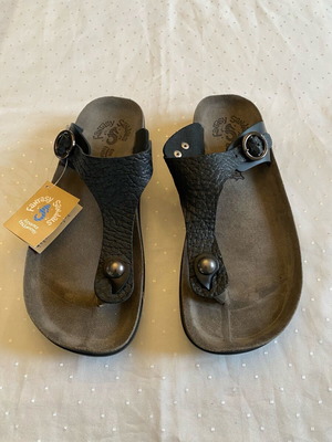 Fantasy Sandals anatomical women's sandals new, black, leather