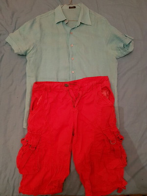 Clothing set shirt and shorts used