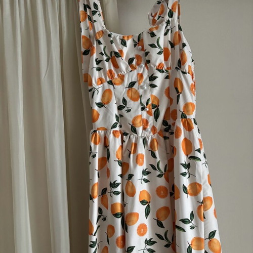 Dress with lemon print medium and midi new, size M