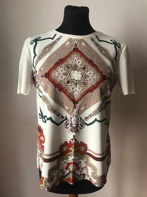 Дамска блуза Zara употребявана, екрю, размер small medium