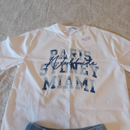 Boys' set, white and blue, age 16