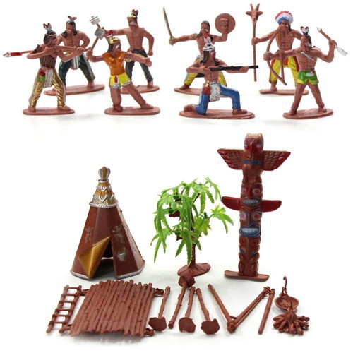 Wild West Indian Figures Set with Totem and Accessories, like new