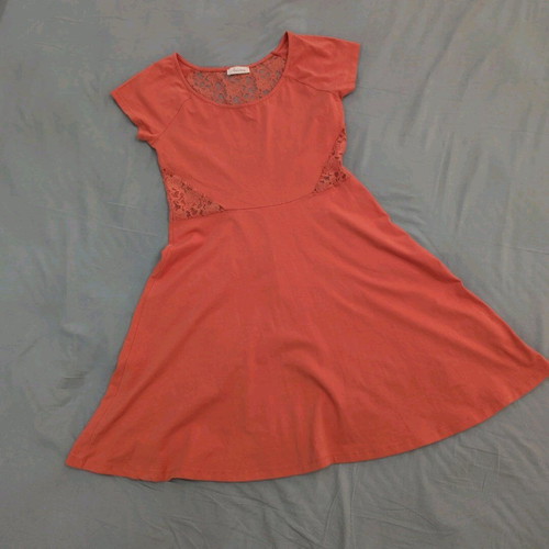 Aniston midi dress coral with lace, like new, size M