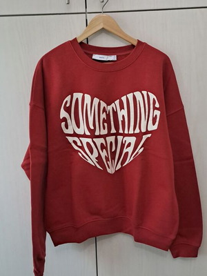 Bershka sweatshirt medium red like new, oversize fit