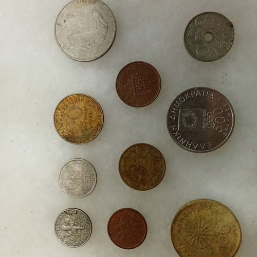 Coins used, pack of 10 from various countries