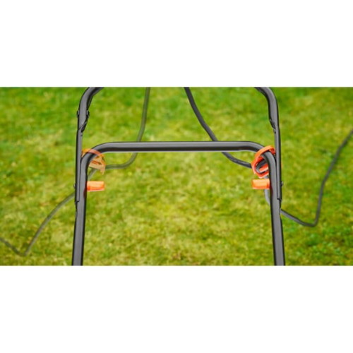 Black & Decker 1800W lawn mower with ergonomic handle design