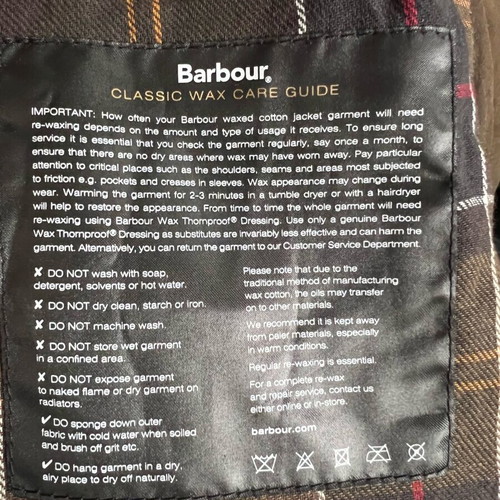 Barbour Ashby Wax Jacket Brown Size L like new