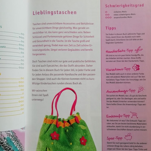 Lieblings-Taschen craft book with tote bag and backpack patterns, new