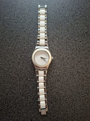 Swatch Irony Tresor Blanc women's watch used, stainless steel and ceramic