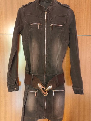 A.M.N. mini elastic denim dress new, black and brown