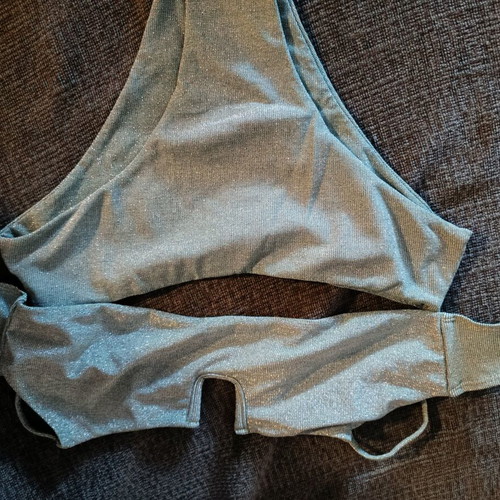 Lurex bikini swimsuit medium size iridescent green used
