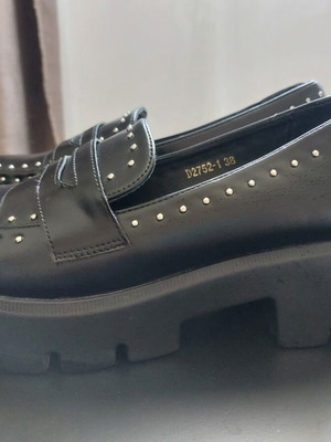 Loafer Alta Moda black with silver studs new, synthetic leather