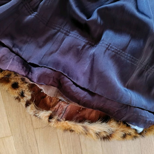 Women's coat with natural mink fur Skaperdas used, size L-XL