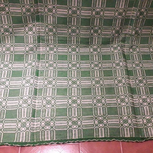 Woven loom blanket green all-wool new