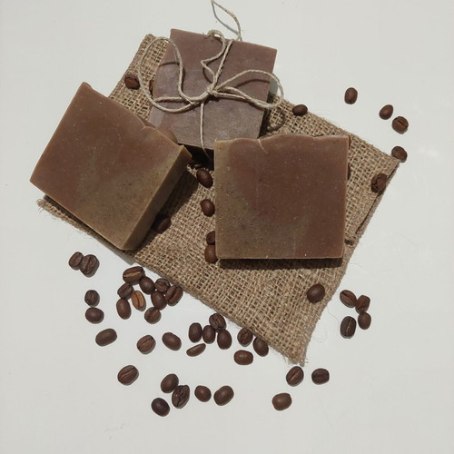 Handmade soap with espresso coffee and natural oils and butters