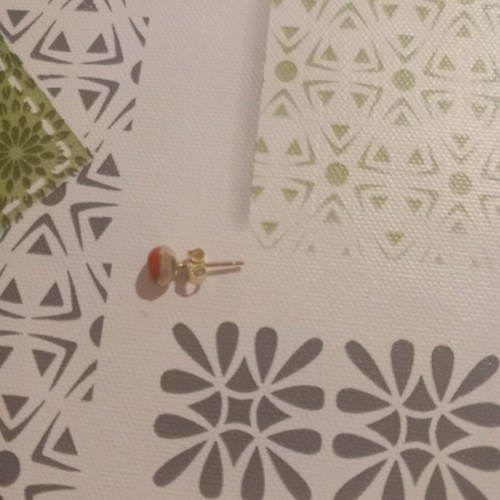 Silver 925 earrings Amor Amor new, gold plated, red