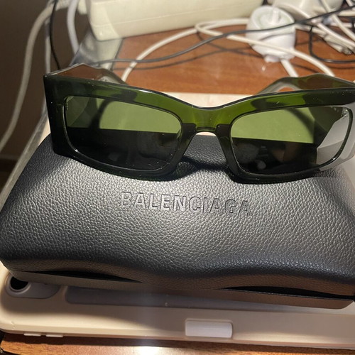 Balenciaga BB0328S green recycled acetate sunglasses new