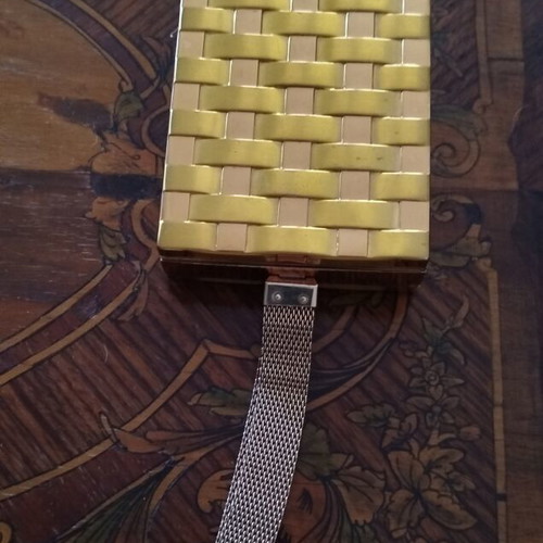 Minaudiere gold-tone metal vintage dance purse like new