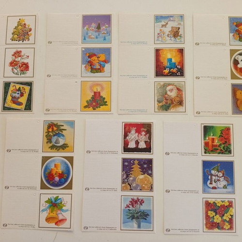 Commemorative greeting cards like new, set of 21, original mouth paintings