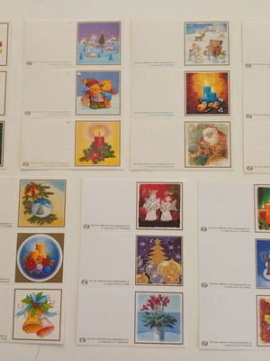 Commemorative greeting cards like new, set of 21, original mouth paintings