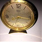  ORIS 7 JEWELS 8 DAY BRASS ALARM CLOCK SWISS MADE Επιτραπέζιο κουρδιστό ρολόι 1950