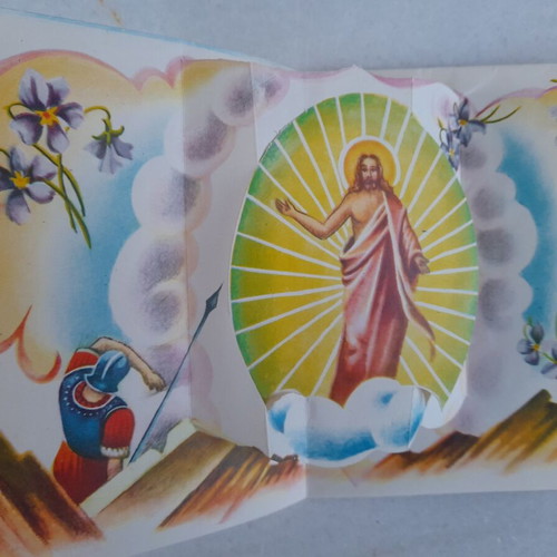 Vintage Easter 3D postcard used