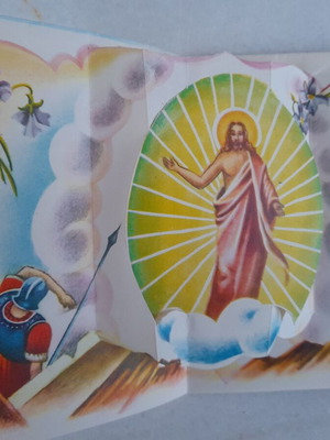Vintage Easter 3D postcard used