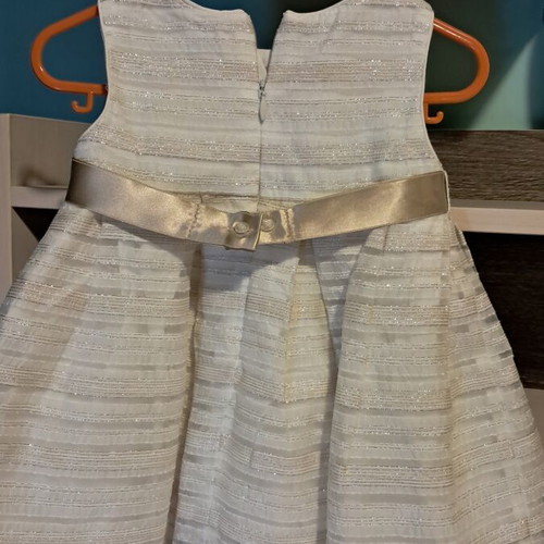 Mayoral baby dress like new, 12 months, beige with gold details