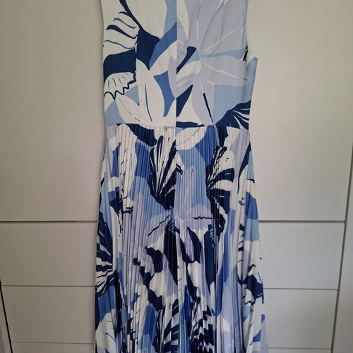 Motf dress like new, romantic, white and blue, size L