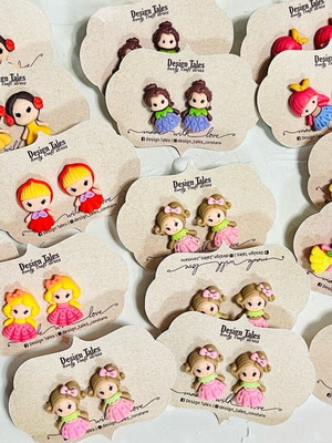 Children's earrings new, set with various designs