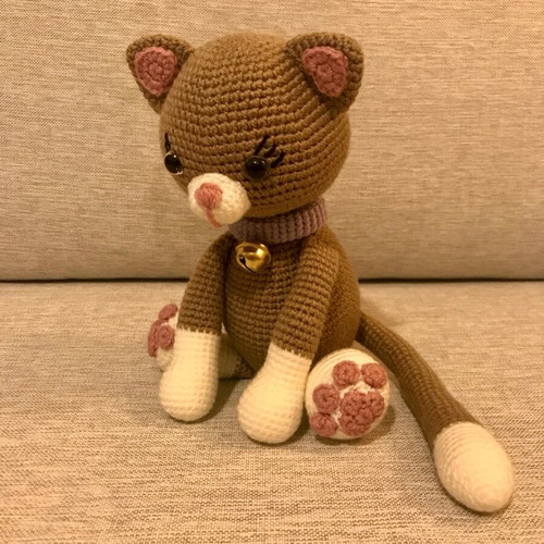 Handmade knitted amigurumi cat doll new