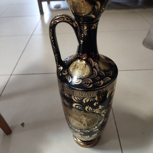 Vintage LS Tacousis 24K gold ceramic vase 54cm