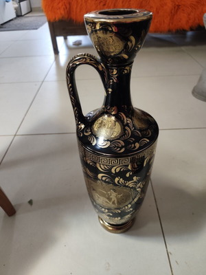 Vintage LS Tacousis 24K gold ceramic vase 54cm