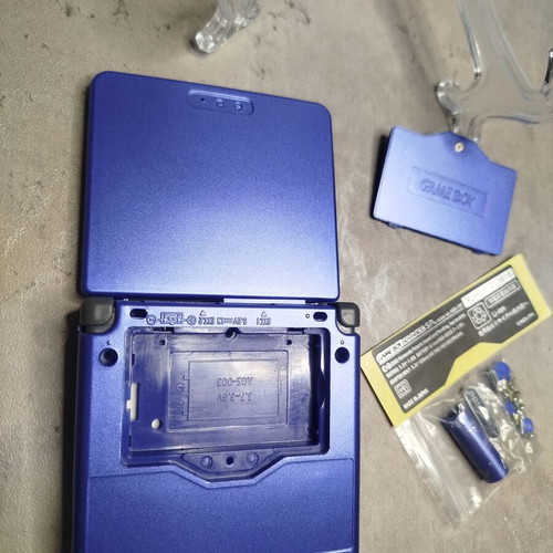 Game Boy Advance SP shell blue new with stickers and screws