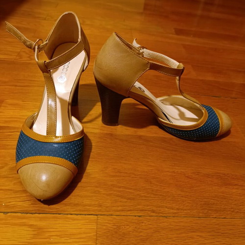 Italian handmade shoes used, size 38, blue and brown