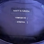 Navy & Green Men's Blue Button Shirt Size L New