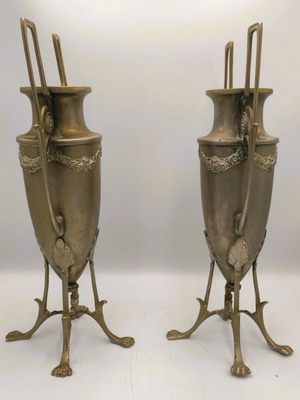 Ζεύγος Αμφορέων Art Nouveau Argentor Werke Vienna σαν καινούργιο (c. 1905)