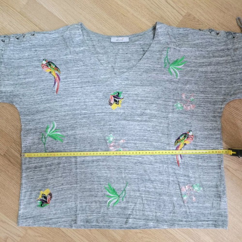 Marks & Spencer summer cotton top like new, grey, size 18