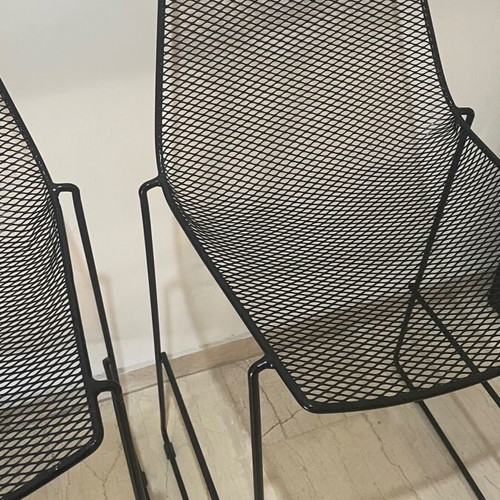 Metal bar stools used, set of 2, black