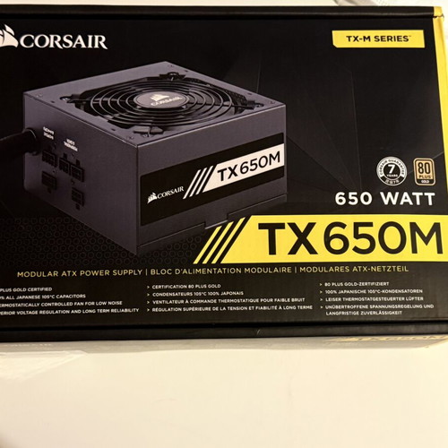 Corsair TX650M 650W Power Supply Semi Modular 80 Plus Gold like new