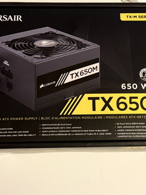 Corsair TX650M 650W Power Supply Semi Modular 80 Plus Gold like new