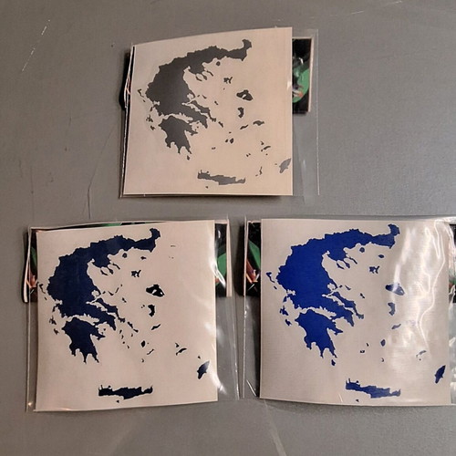Greece map stickers new, embossed, set of 3 pieces