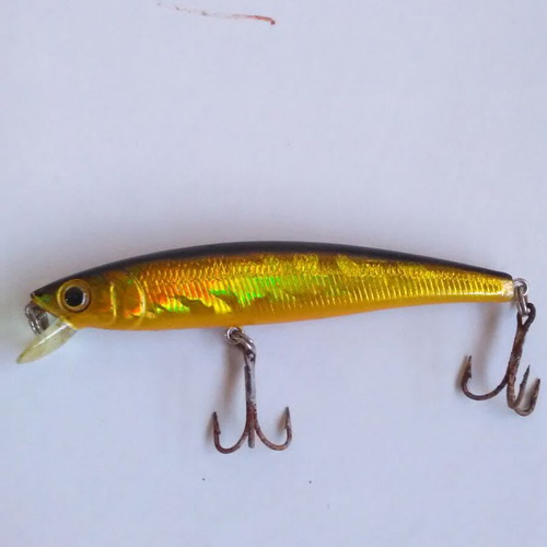 Strike Pro Arc Minnow 90 Gold Holographic Black Back fishing lure